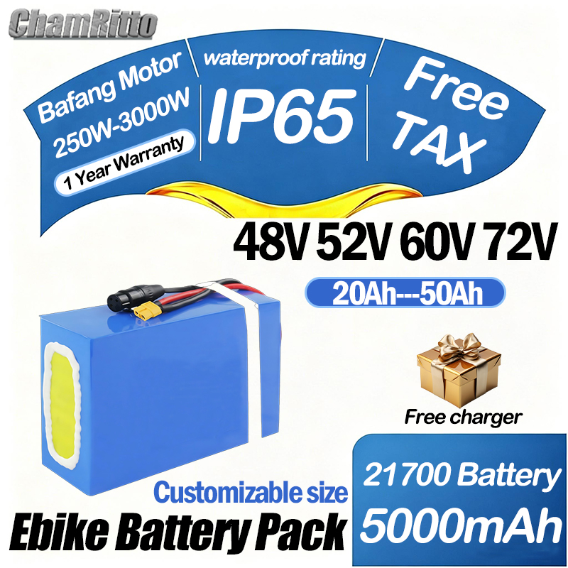 60V 30Ah 21700 Battery Pack - 60V 72V 2000W E-Bike Elektrofahrrad-Akku 1500W