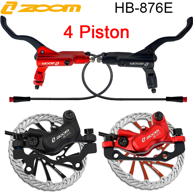 Zoom Hydraulic Brake 4 Piston E-Scooter - ZOOM HB-876E Elektrofahrrad-Scheibenbremsen-Set 4-Kolben E-Bike Hydraulische