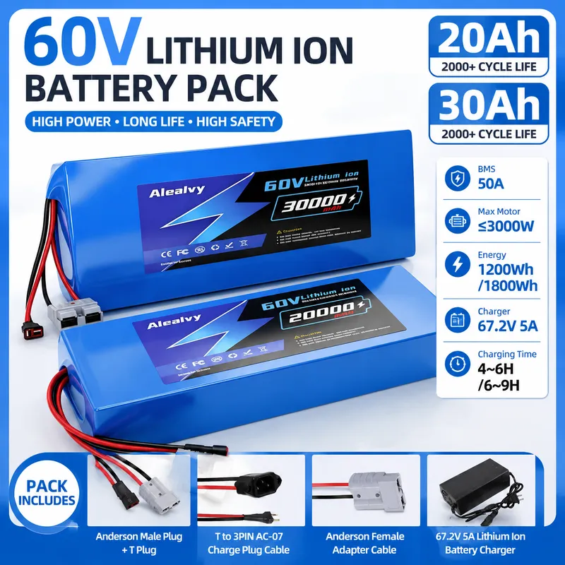 60V 30Ah 21700 Battery Pack - Aleaivy 60V 20AH 30AH 21700 Lithium-Batteriepack