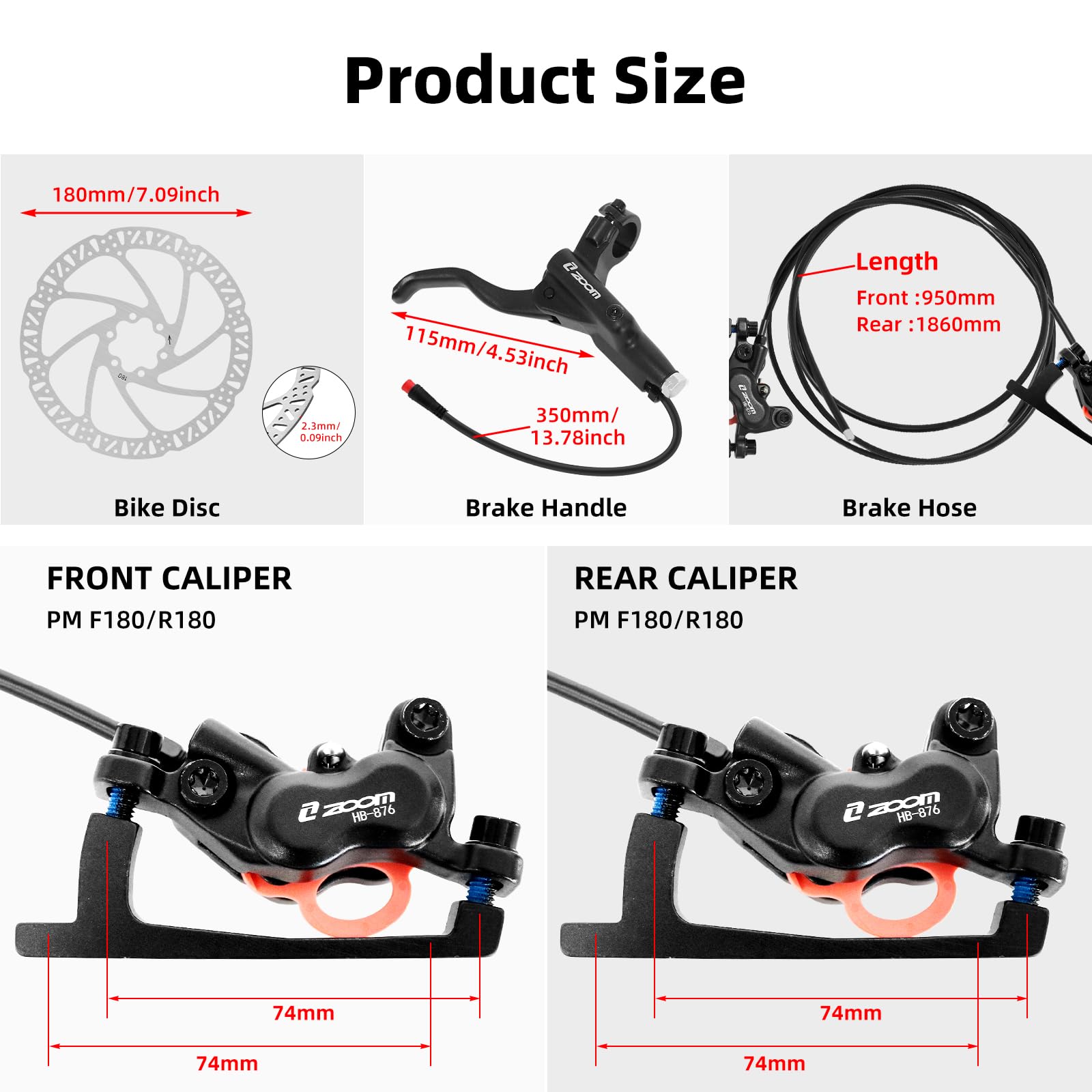 ZOOM HB876E Hydraulisches Sche – Zoom Hydraulic Brake 4 Piston E-Scooter Bewertung und Preis